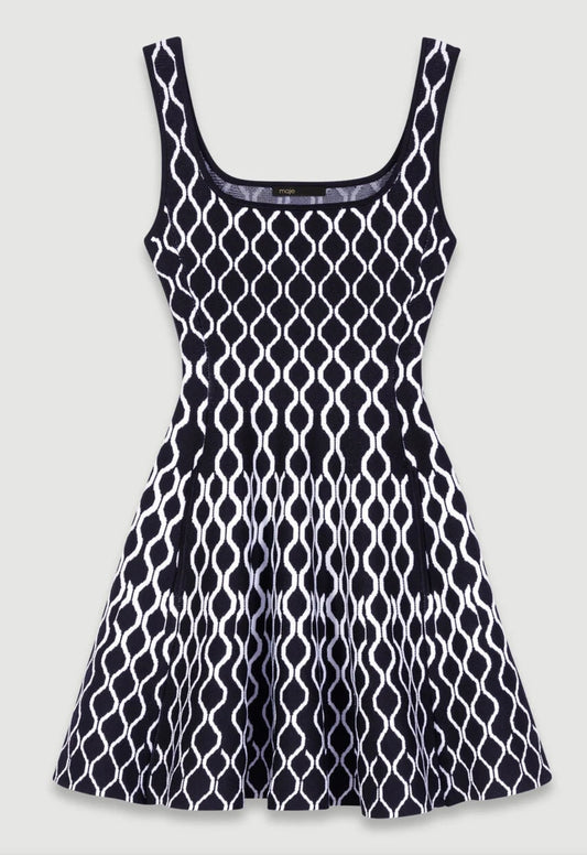 Robe courte en maille Jacquard